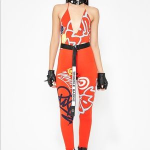 Dolls kill graffiti jumpsuit